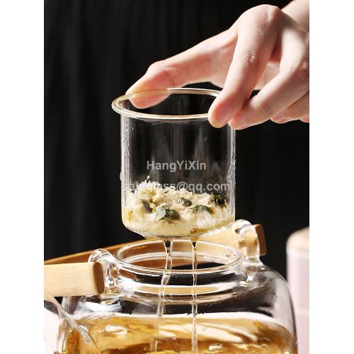 Wholesale luxury hammered glass heat-resistant water cup teapot water cup set can be customized