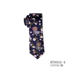 Custom cotton mens classic flowers wedding party neckties