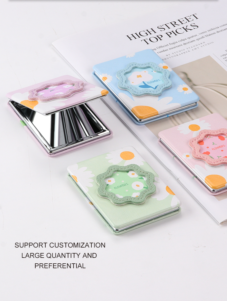 Double-sided Folding Mirror for leather
