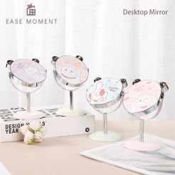 Small bear leather table makeup mirror  customization