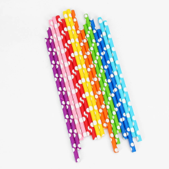 Disposable Biodegradable Custom Logo Green Wave Point Disposable Straw