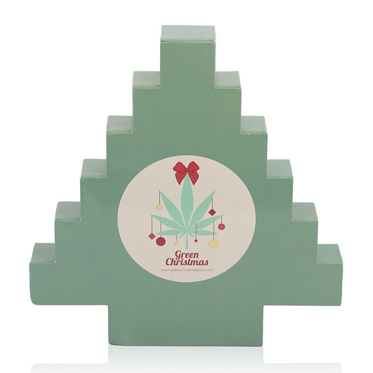 New design cardboard advent calendar Christmas tree shape small drawer gift box for storage