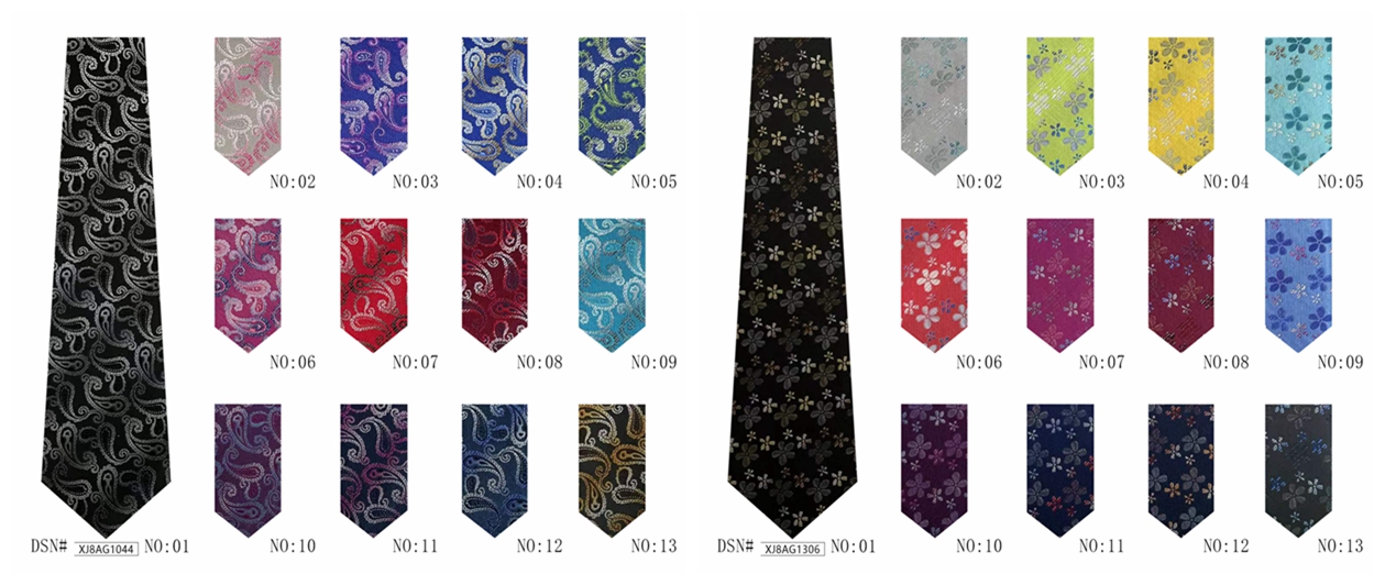 Polyester stripe and classic flower men business tie set