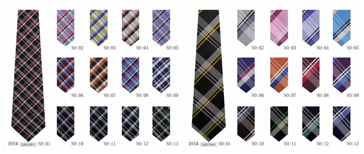 Custom wholesale luxury plaid mens silk ties