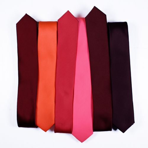 Custom solid plain polyester slim colors neckties rainbow tie