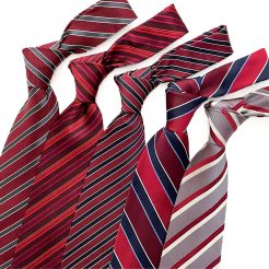 Polyester suit tie mens classic stripe fashion business ties